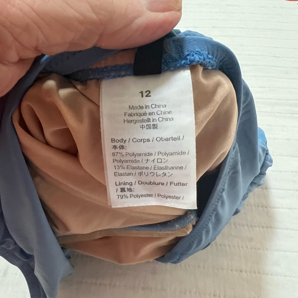 J. Crew Asymmetric One-Shoulder Blue Ruched Swimsuit - Picture 4 of 4